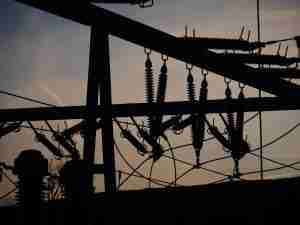 electric power grid in silhouette
