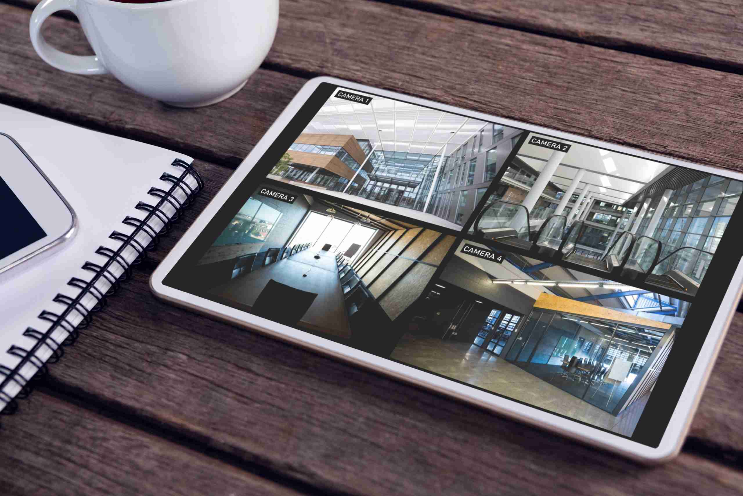 tablet featuring remote monitoring of a business