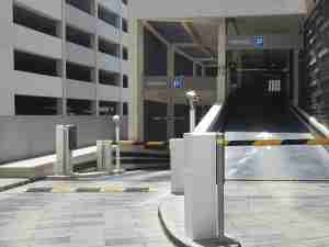 secure parking garage with license plate recognition cameras